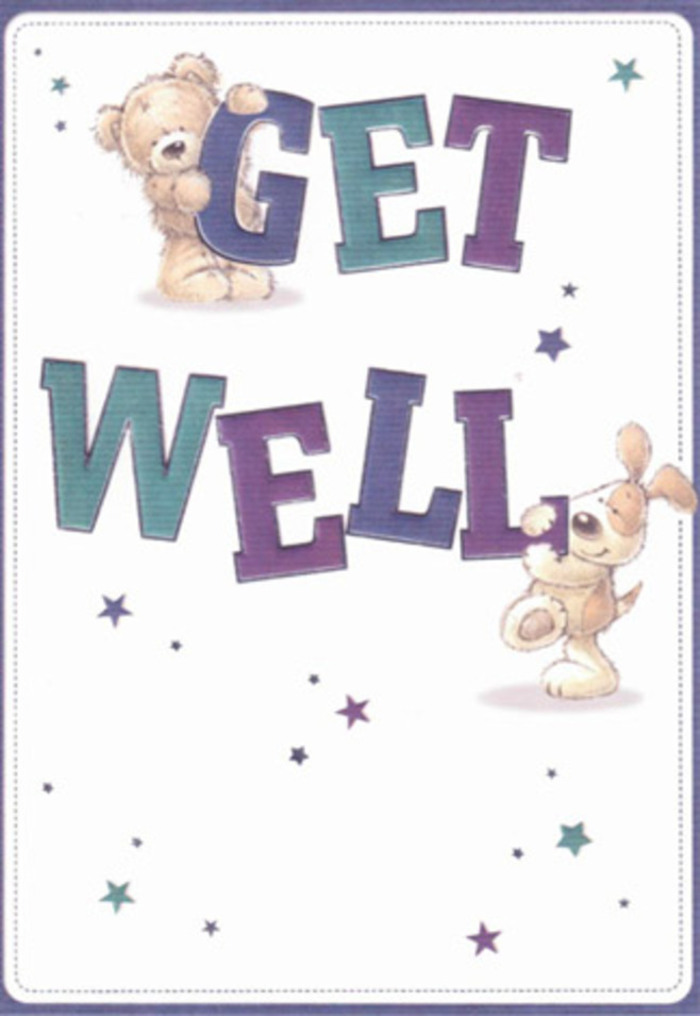 This card beautifully conveys gentle optimism and heartfelt encouragement, evoking the warmth of a well-chosen bouquet arriving at a home near Greenhithe's Stone Castle. The illustration showcases a lovable pair: a welcoming bear, rendered in soft, plush tones, resting atop the confident purple strokes of 'GET', and a joyful, long-eared puppy, snuggled beneath the lively teal 'WELL', the two joined by a constellation of dancing blue and violet stars. The textured fur and expressive eyes invite empathy and connection, as if drawn from memories of treasured childhood companions. The crisp cream background lends a sense of calm-akin to the tranquil gardens along Ingress Park-providing space for the bold colours and friendly shapes to shine. Thoughtful placement and rich, painterly details echo the expertise of a local florist, assembling each bloom with the utmost attention to lift a loved one's mood. There is a tactile, almost huggable essence to the card, its playful composition and soft lines radiating hope, kindness, and best wishes throughout Greenhithe and beyond. Presented alongside a bouquet, it forms a radiant, multi-sensory gesture of recovery and support, treasured by recipients of any age.